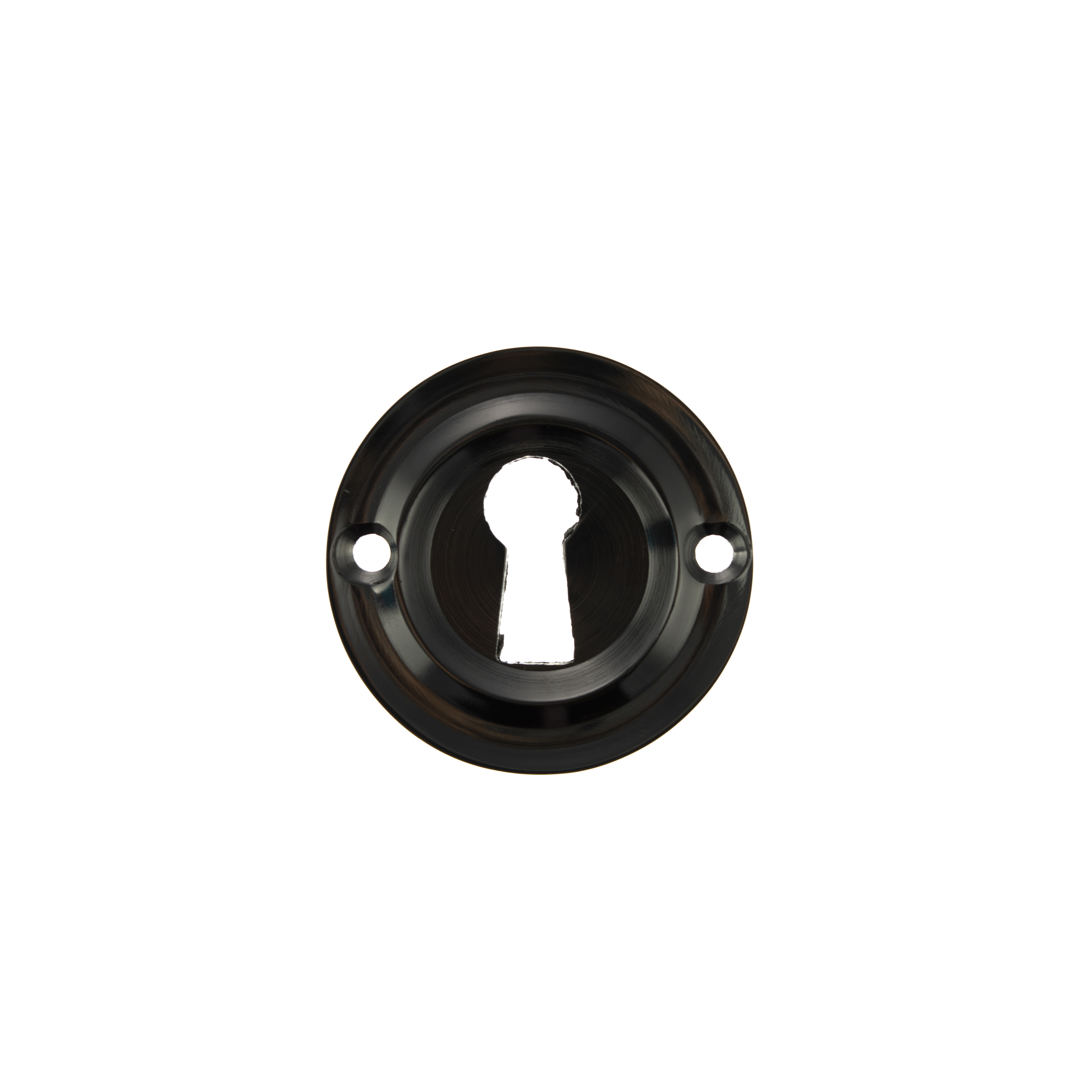 Old English Solid Brass Open Key Hole Escutcheons - Black Nickel