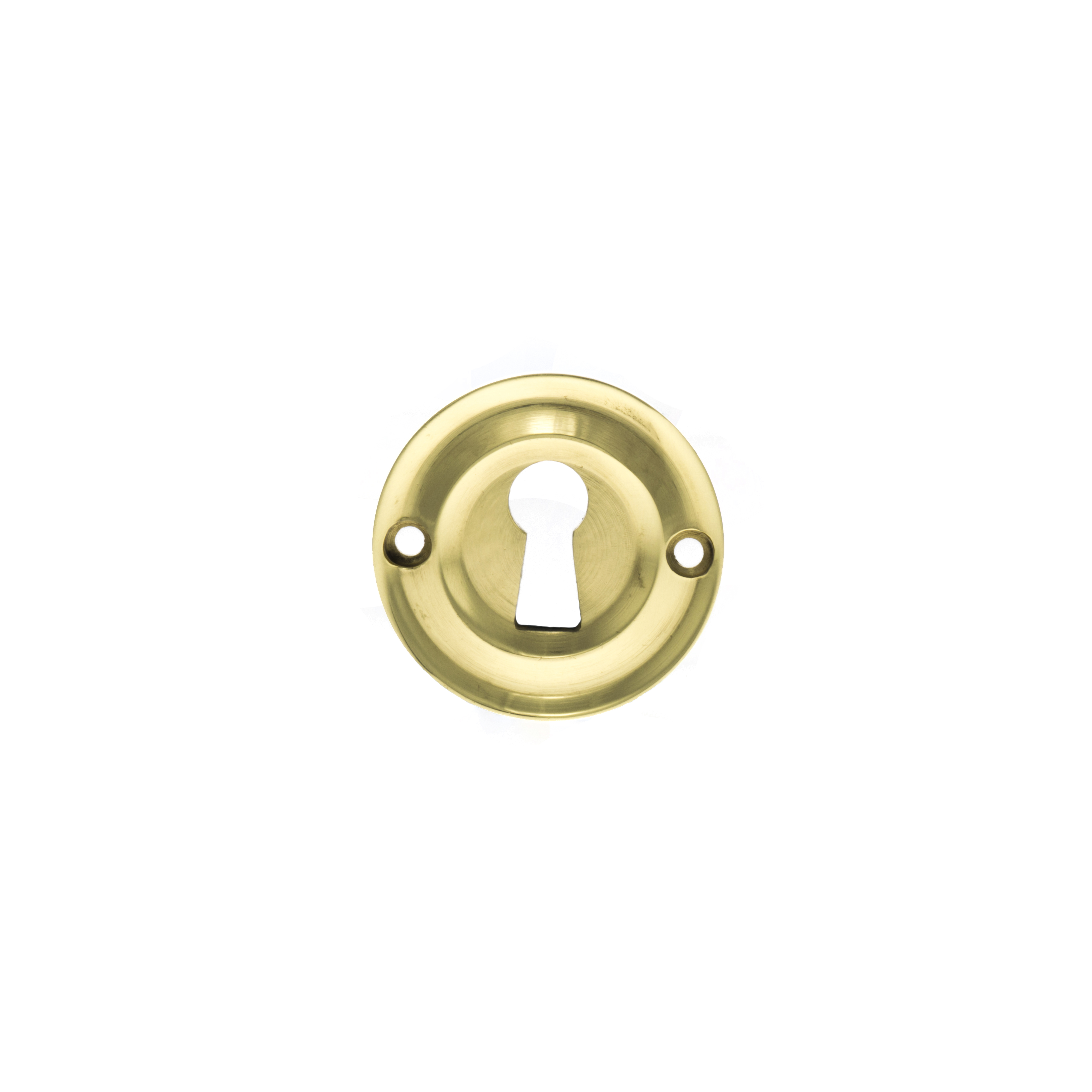 Old English Solid Brass Open Key Hole Escutcheons - Polished Brass