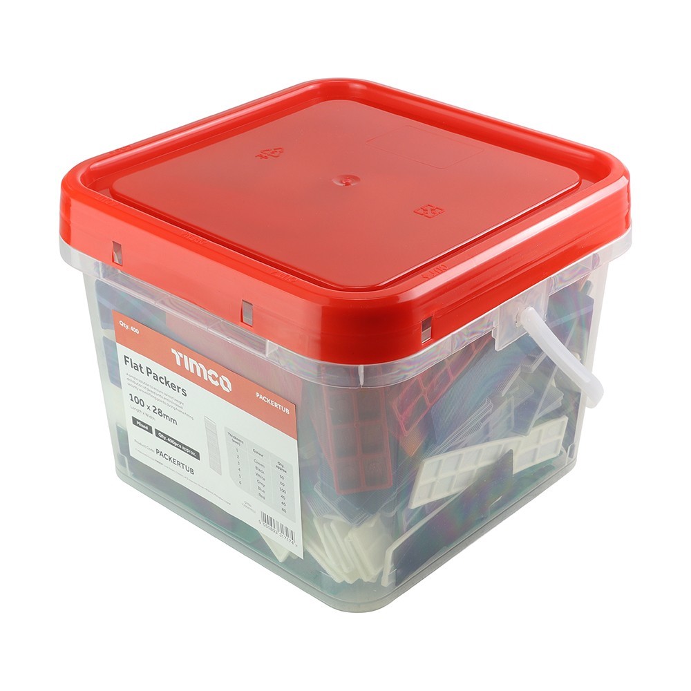 FLAT GLASS PACKER 28mm ASSORTED TUB (400)