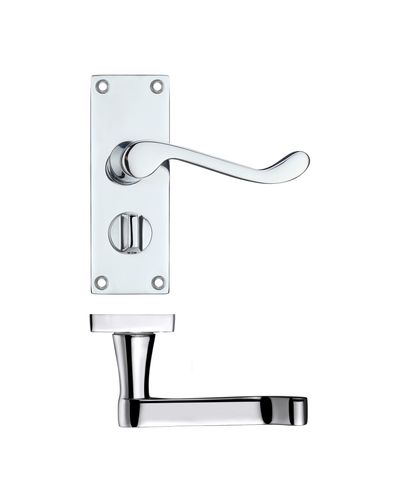 Project Victorian scroll lever on privacy backplate -114mm x 40mm