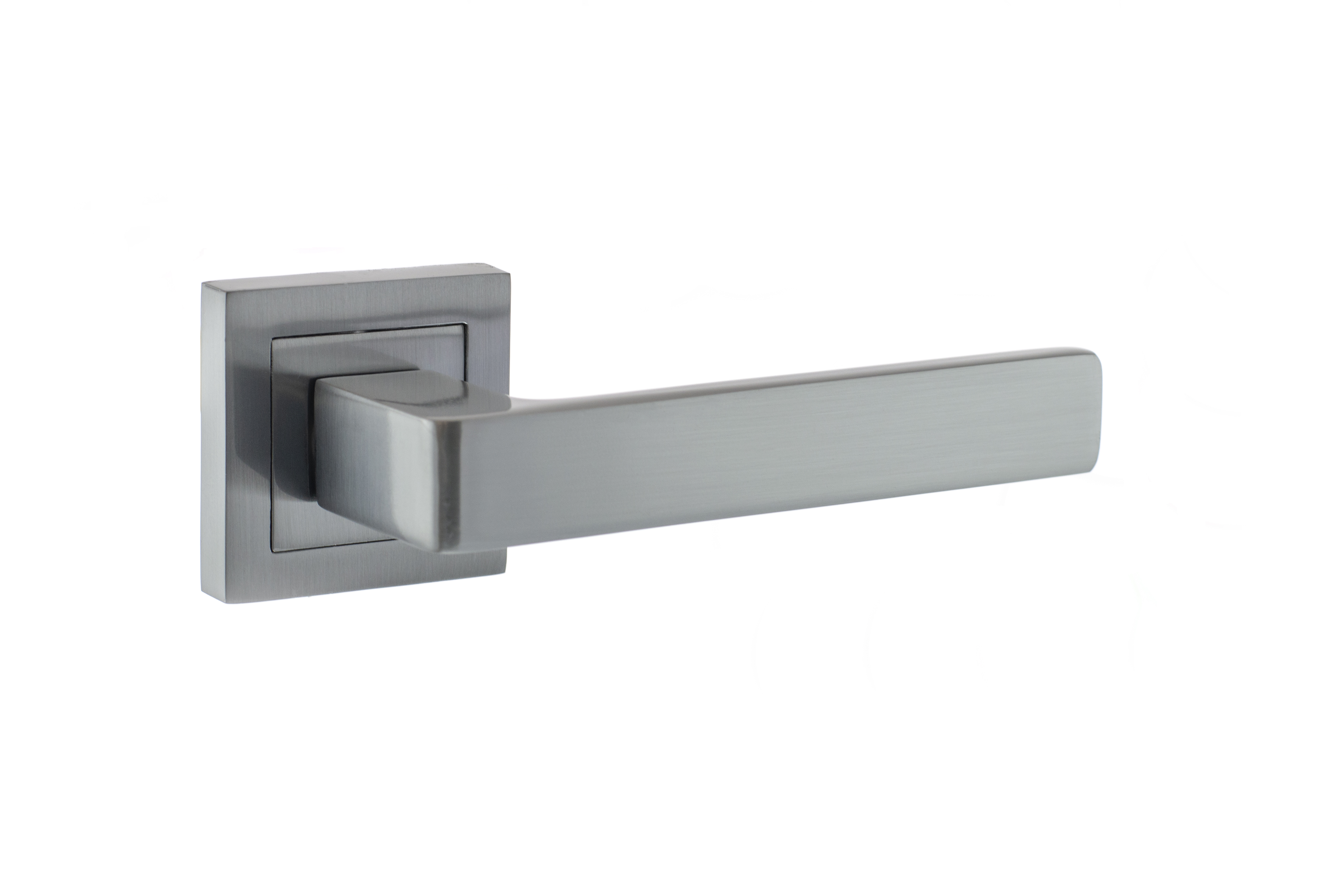 STATUS Montana Lever Door Handle on S4 Square Rose - Satin Chrome