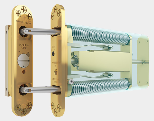 POWERMATIC CONTROLLED CONCEALED DOOR CLOSER - POLISHED BRASS
ADJUSTABLE CLOSING AND LATCHING SPEED
