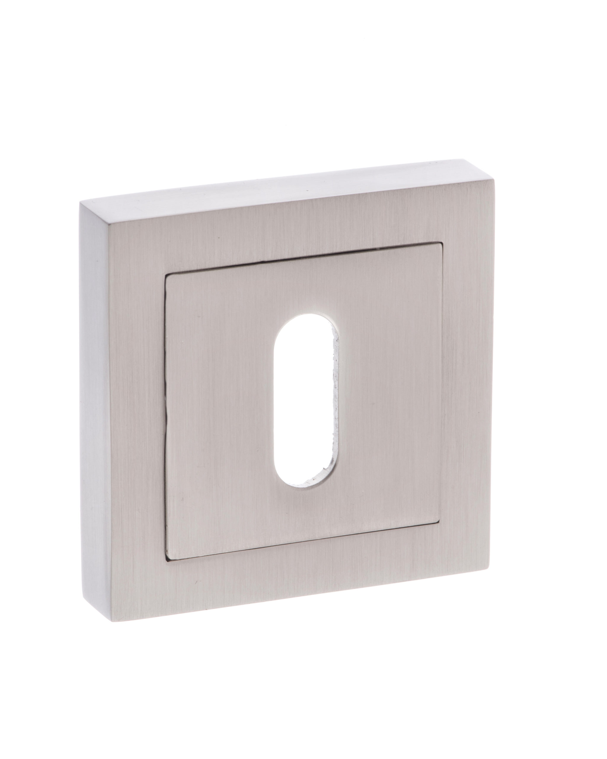 Senza Pari Key Escutcheons on Square Rose - Satin Nickel