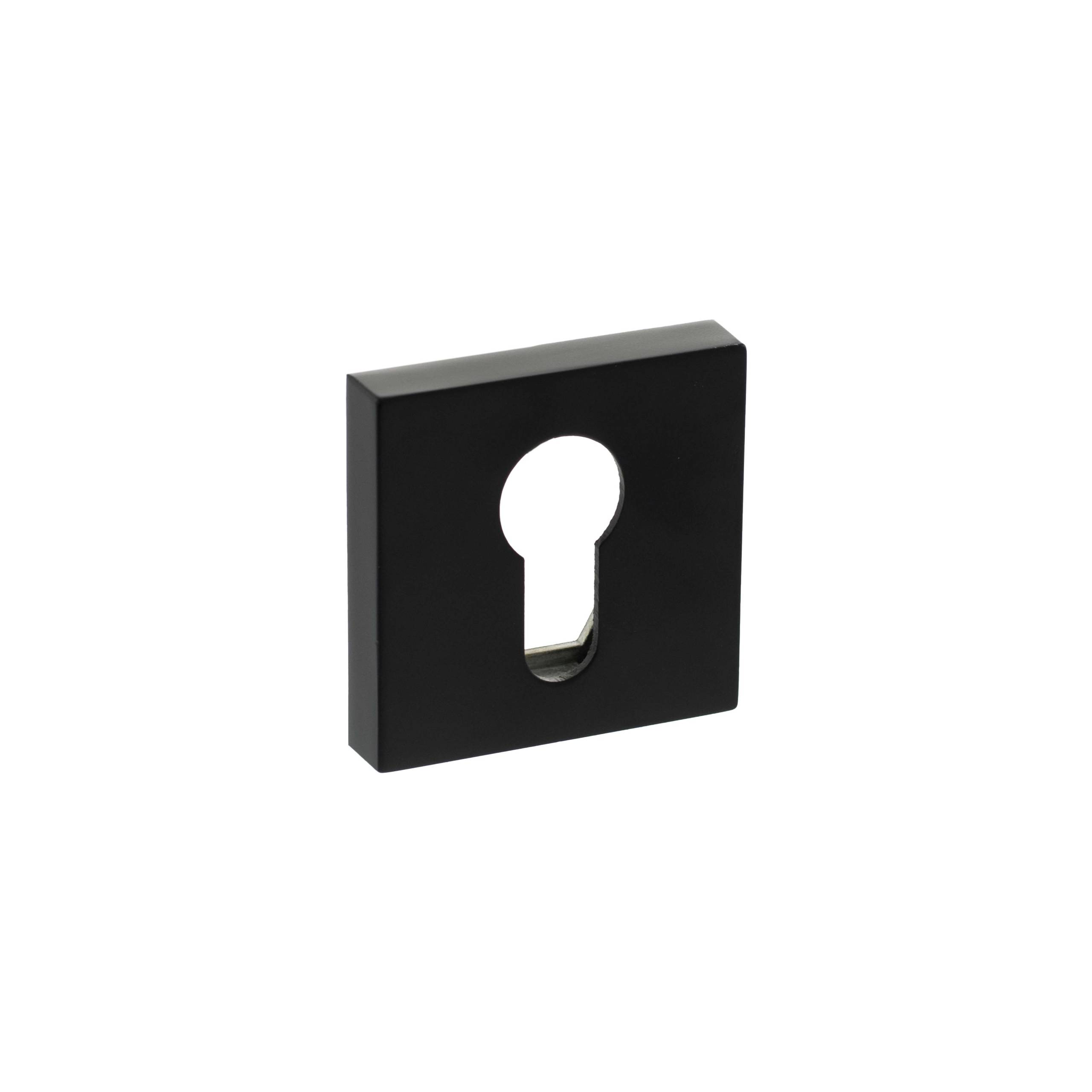 Senza Pari Euro Escutcheons on Minimal Square Rose - Matt Black