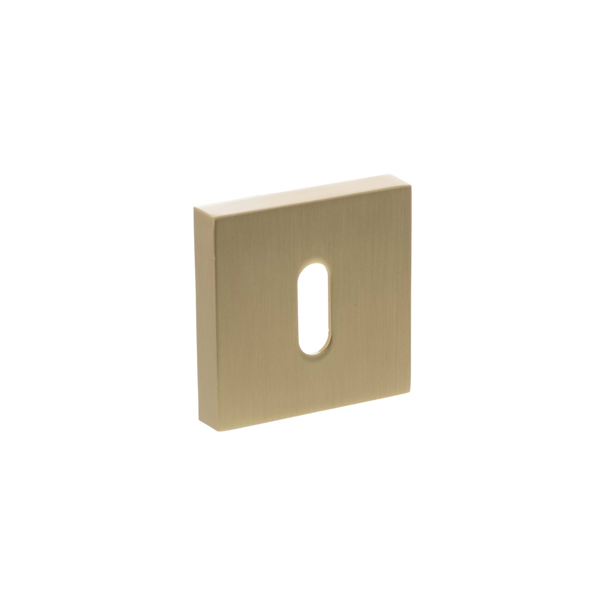 Senza Pari Key Escutcheons on Minimal Square Rose - Satin Brass