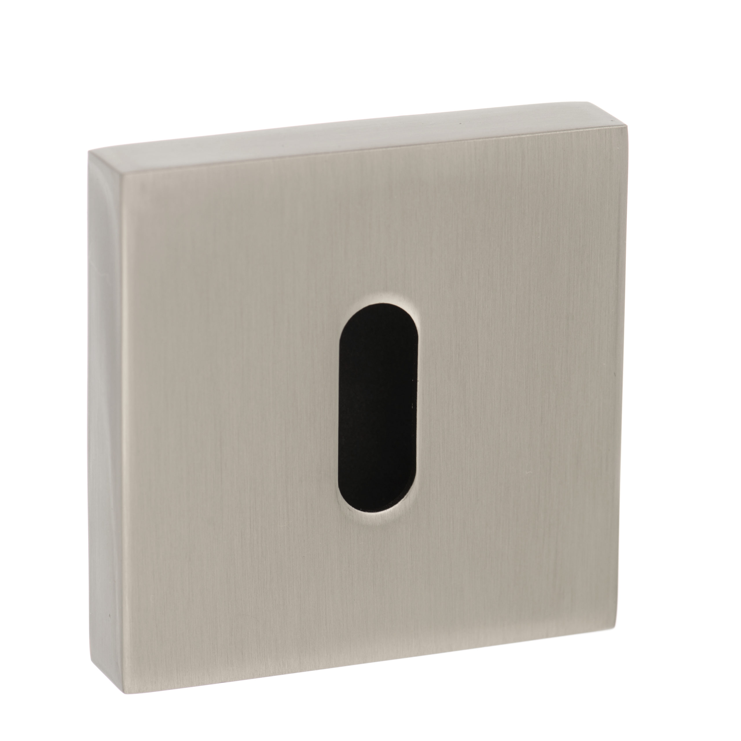 Senza Pari Key Escutcheons on Flush Square Rose - Satin Nickel