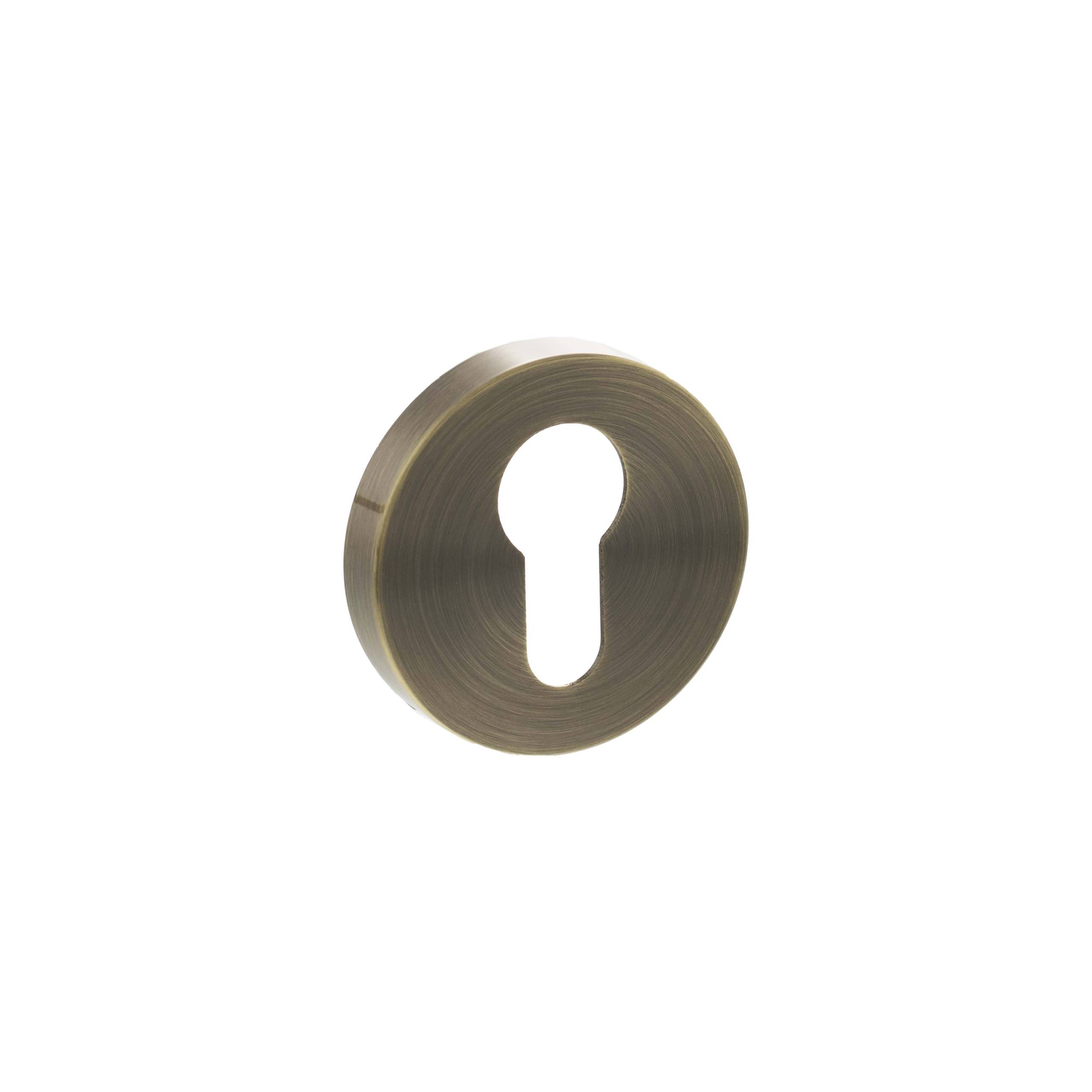 Senza Pari Euro Escutcheons on Minimal Round Rose - Antique Brass