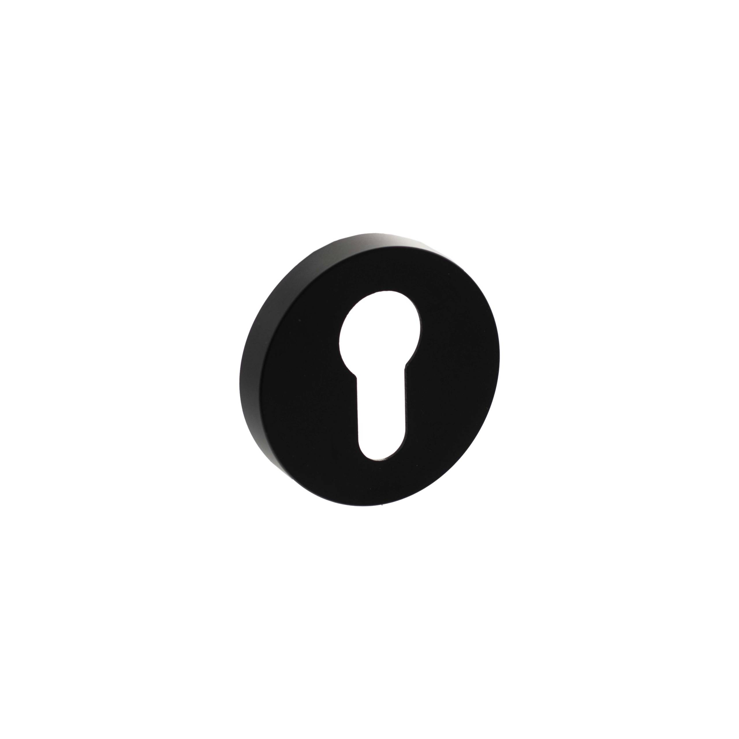 Senza Pari Euro Escutcheons on Minimal Round Rose - Matt Black