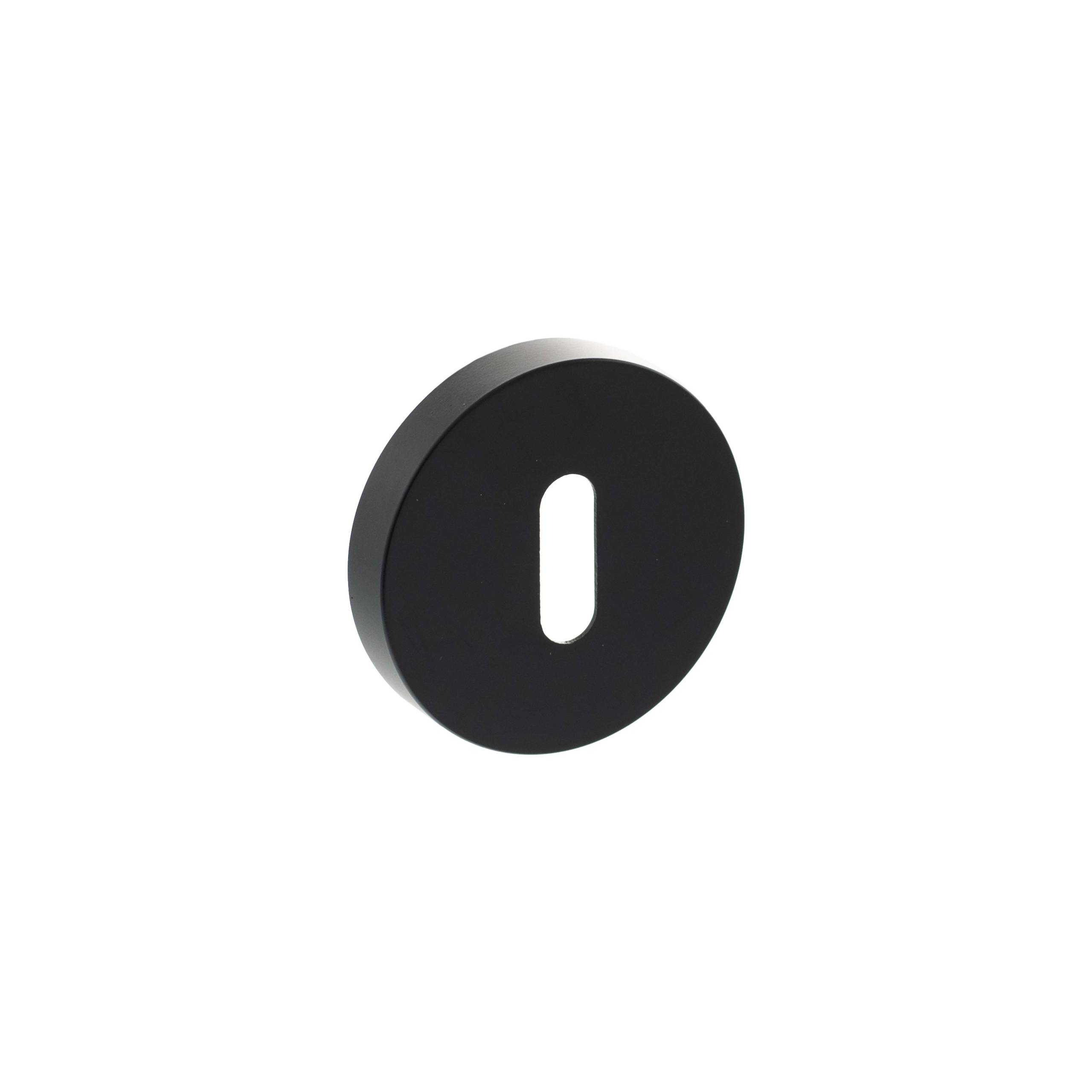 Senza Pari Key Escutcheons on Minimal Round Rose - Matt Black