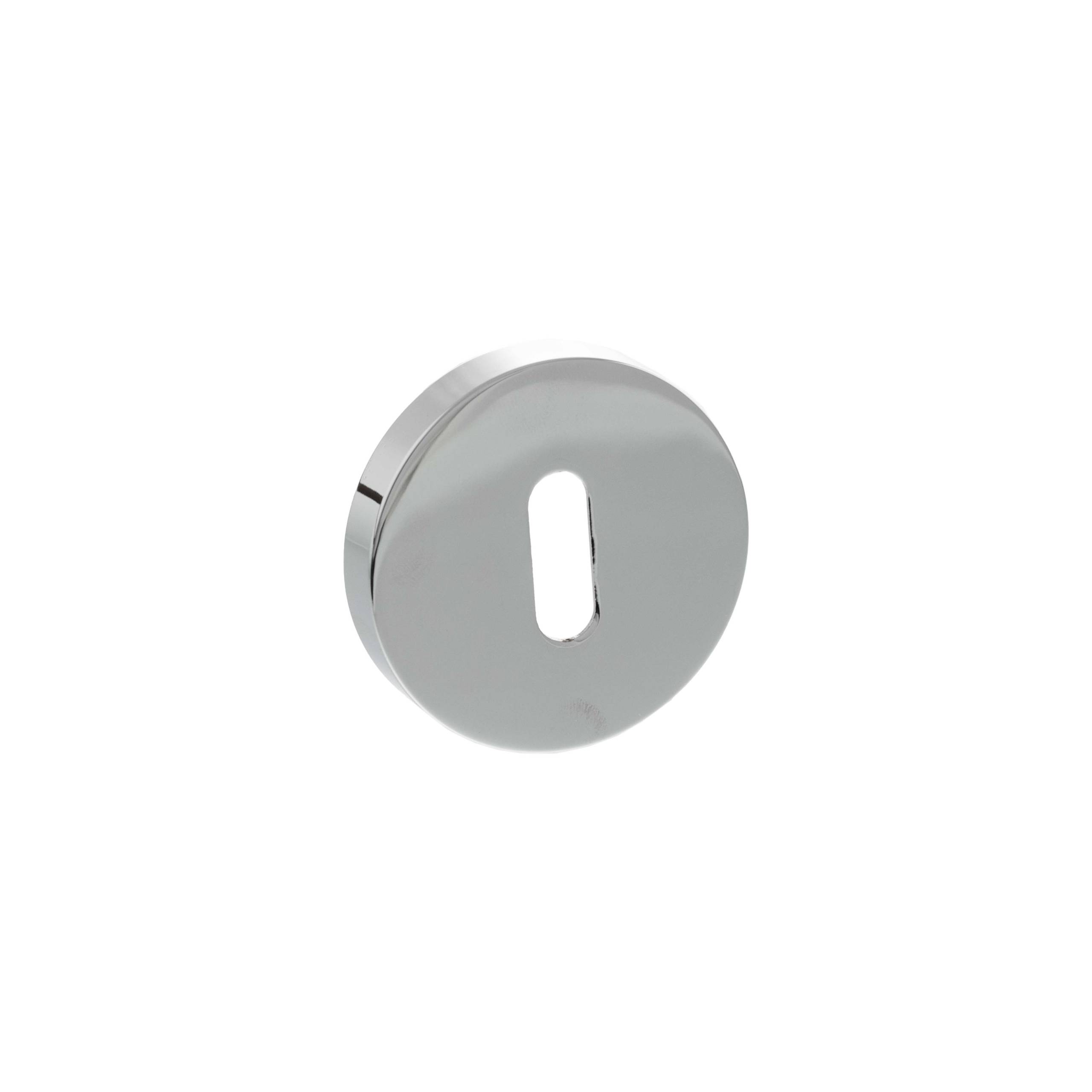Senza Pari Key Escutcheons on Minimal Round Rose - Polished Chrome