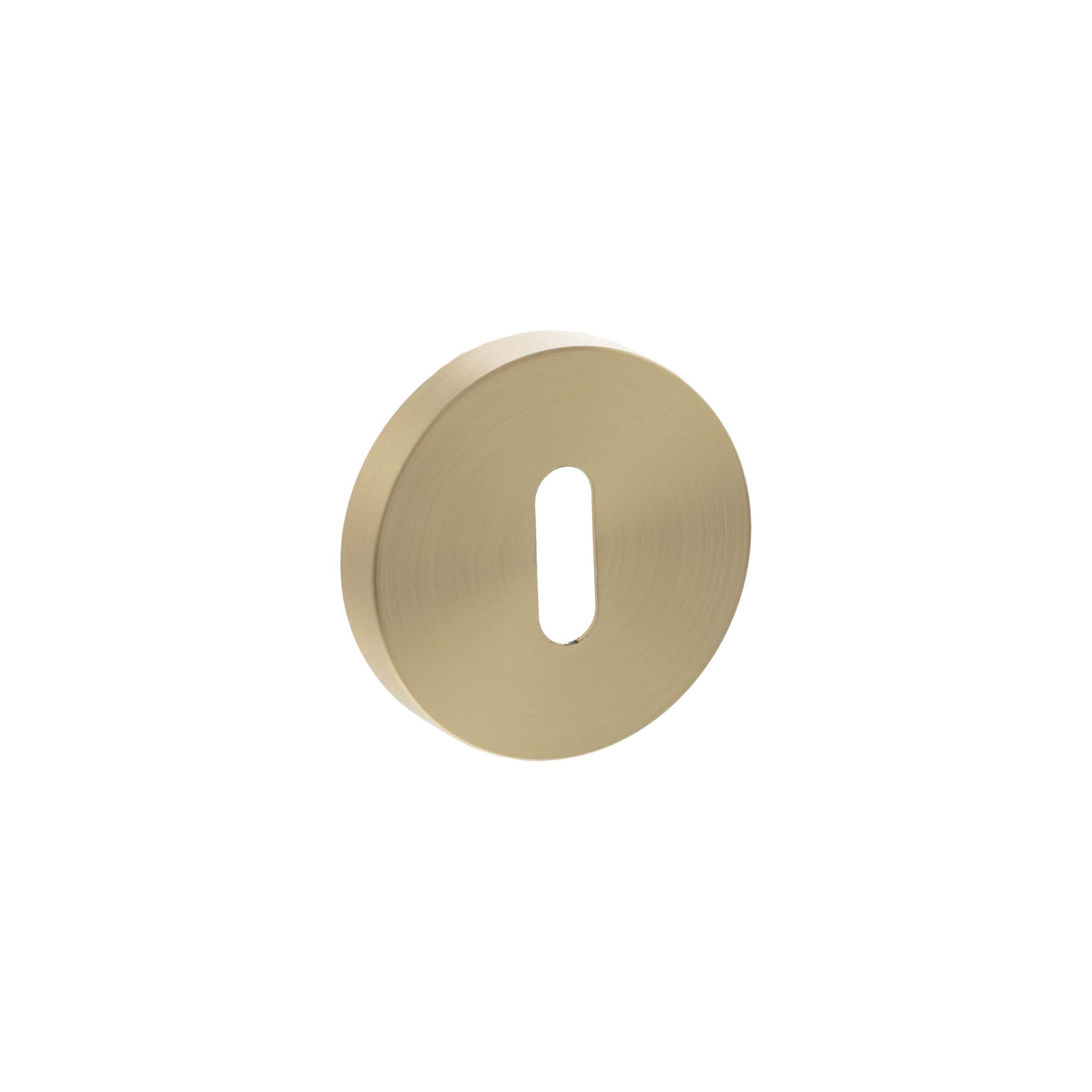 Senza Pari Key Escutcheons on Minimal Round Rose - Satin Brass