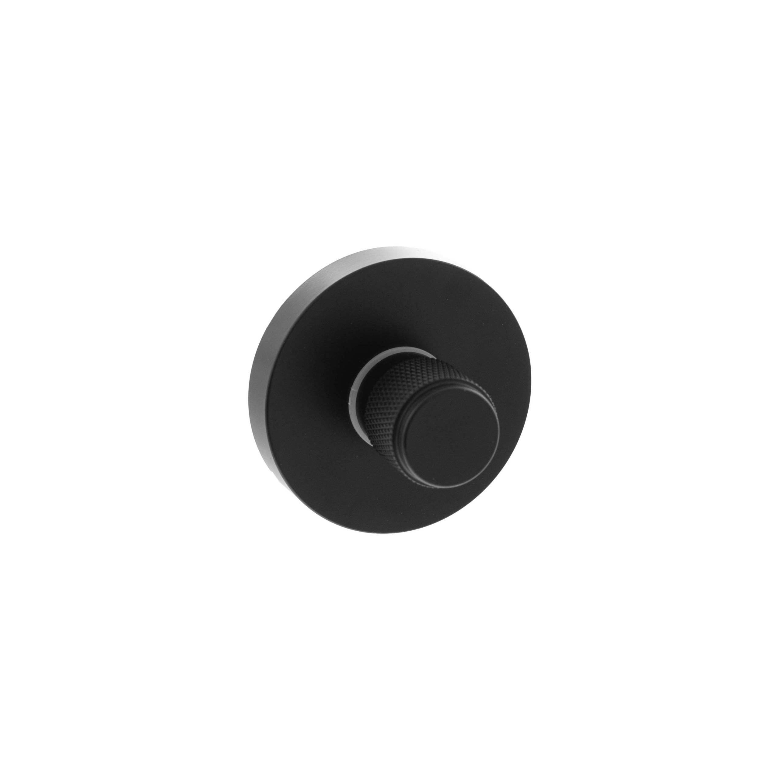 Senza Pari Knurled WC Turn and Release on Minimal Round Rose - Matt Black