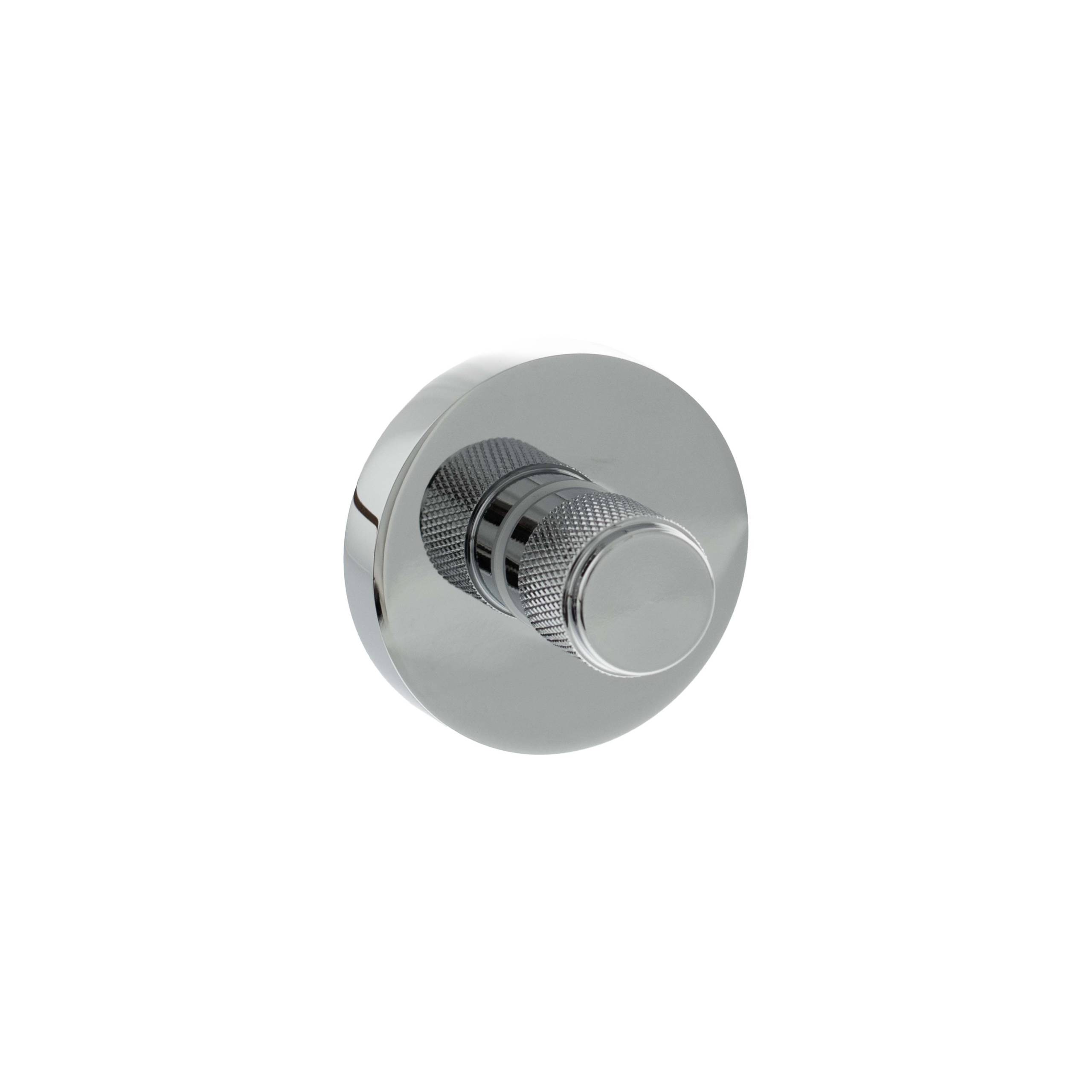 Senza Pari Knurled WC Turn and Release on Minimal Round Rose - Polished Chrome