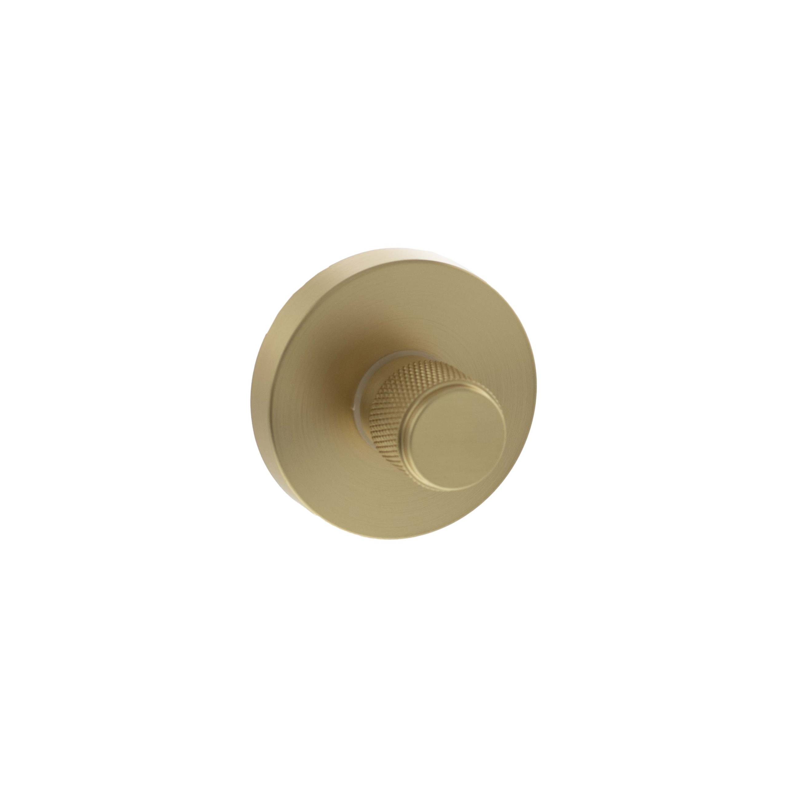 Senza Pari Knurled WC Turn and Release on Minimal Round Rose - Satin Brass