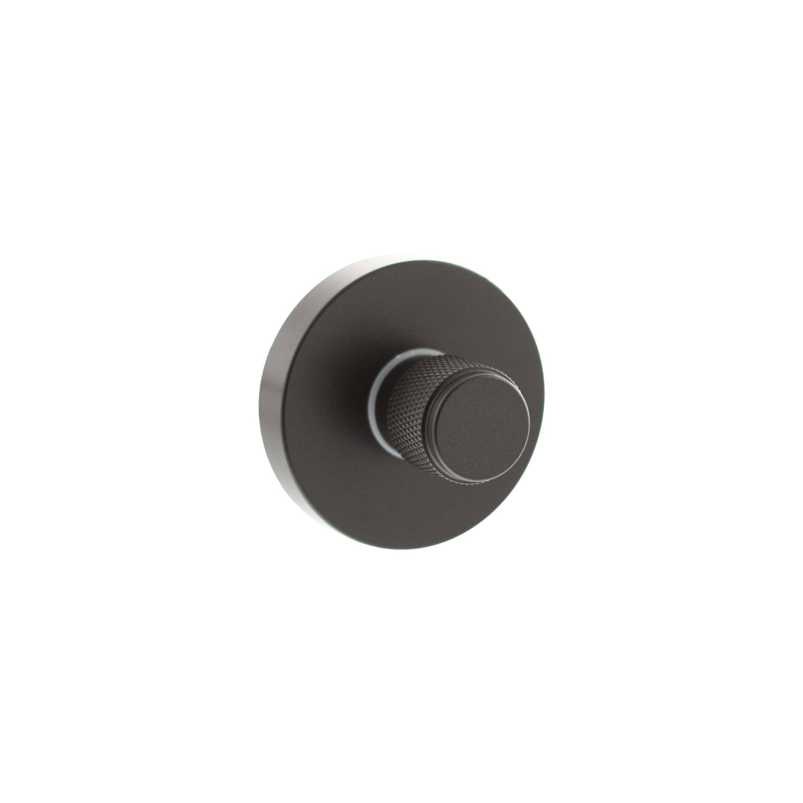 Senza Pari Knurled WC Turn and Release on Minimal Round Rose - Urban Dark Bronze
