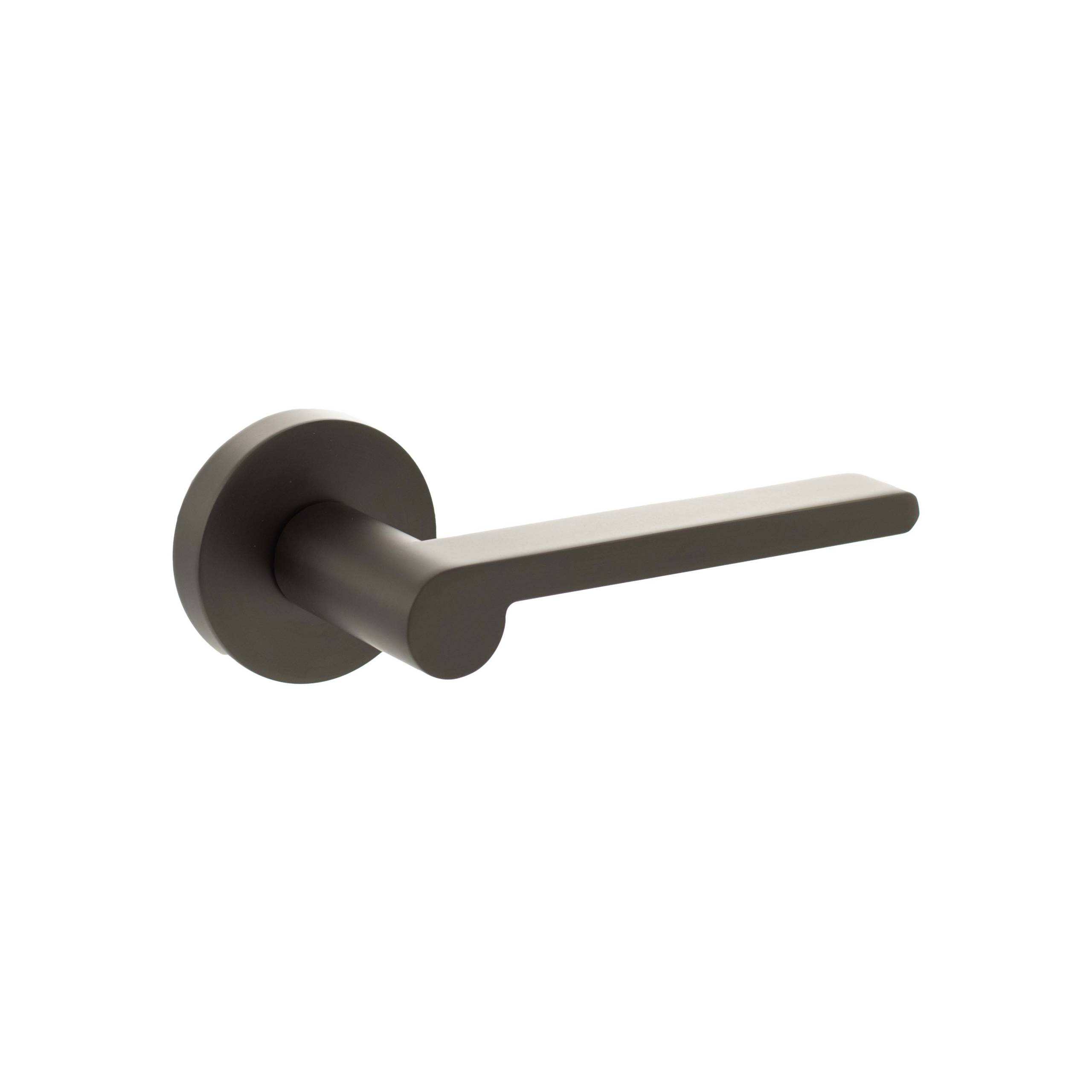 Senza Pari Darrio Lever Door Handle on Round Rose - Urban Dark Bronze