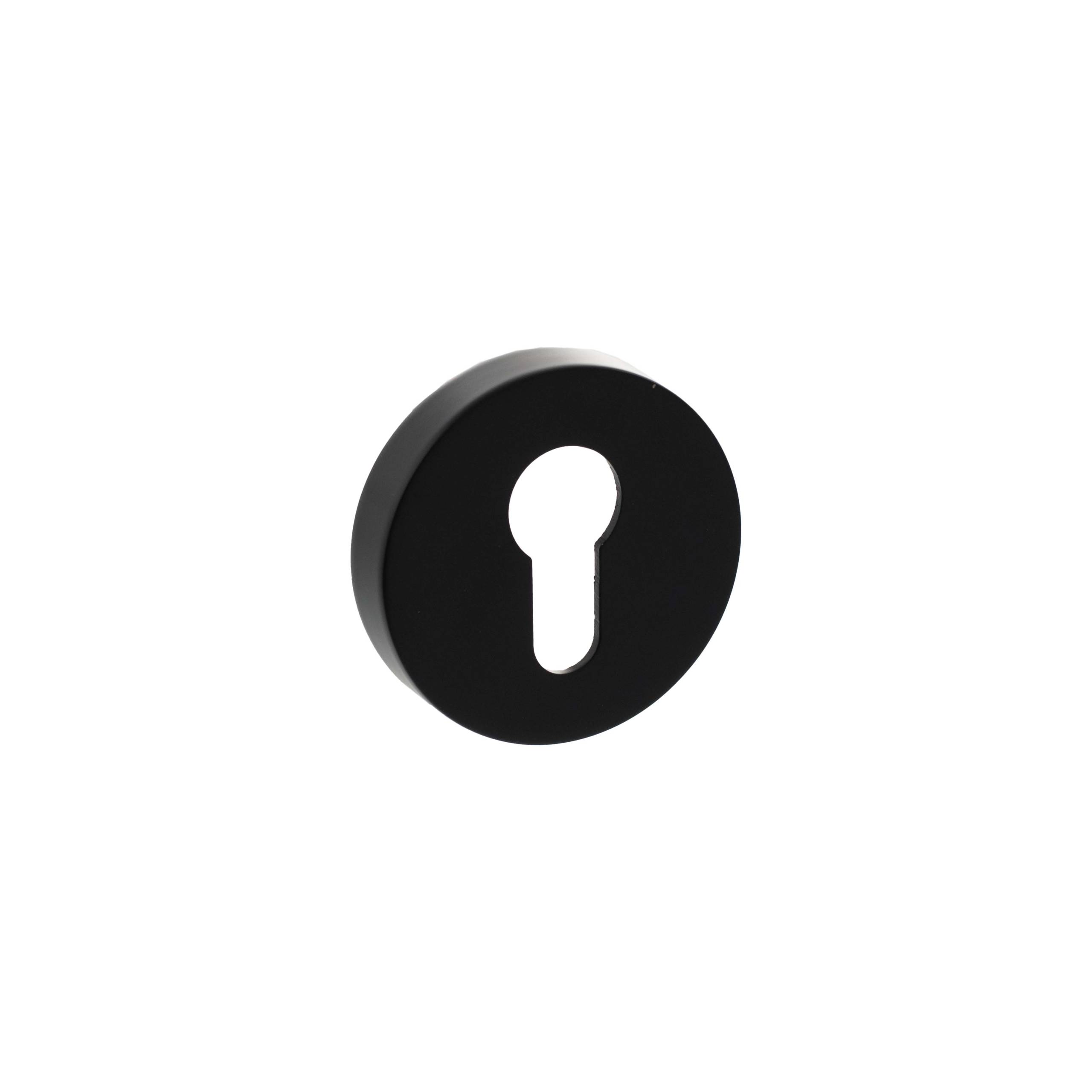 Senza Pari Euro Escutcheons on Round Rose - Matt Black