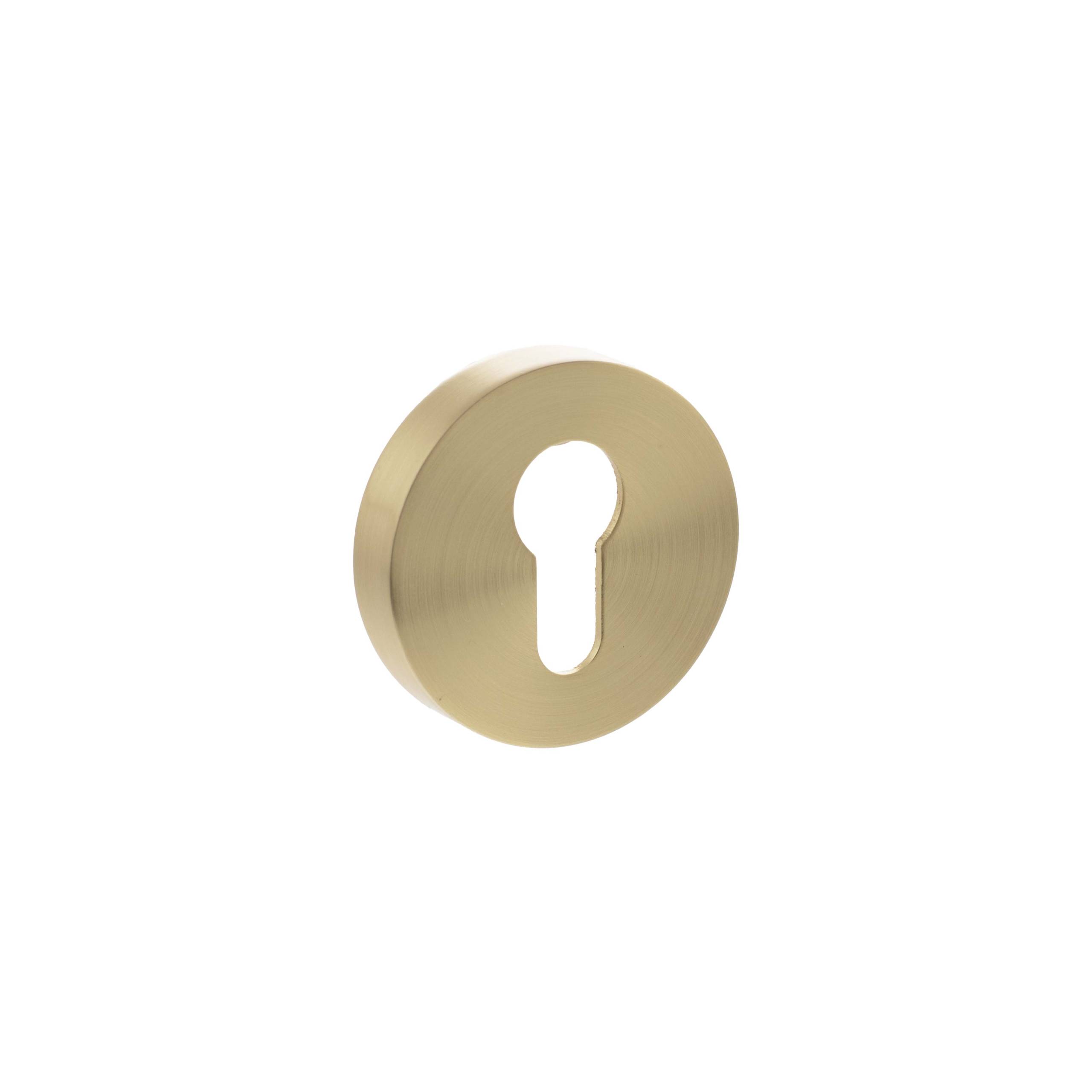 Senza Pari Euro Escutcheons on Round Rose - Satin Brass