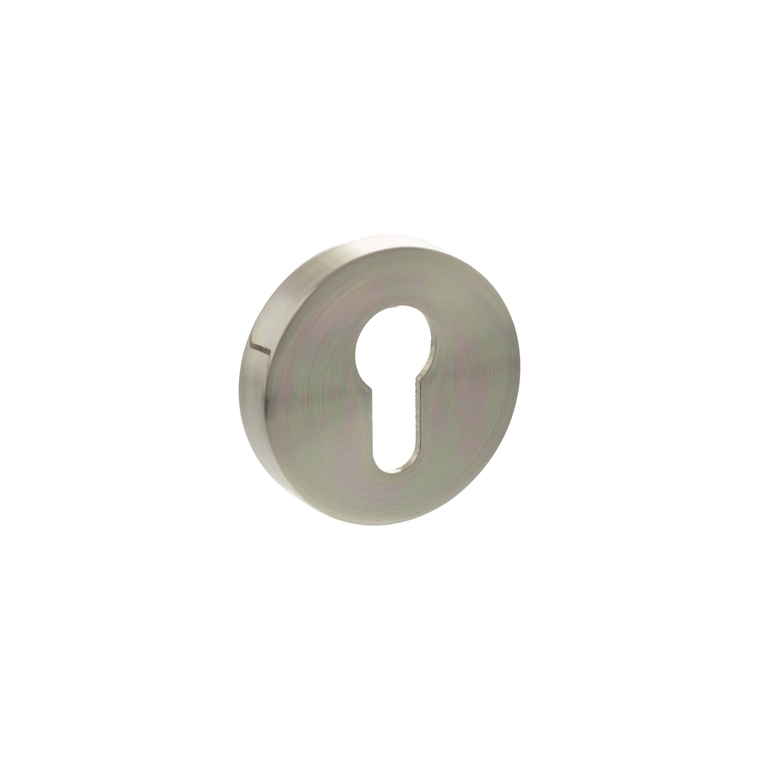 Senza Pari Euro Escutcheons on Round Rose - Satin Nickel