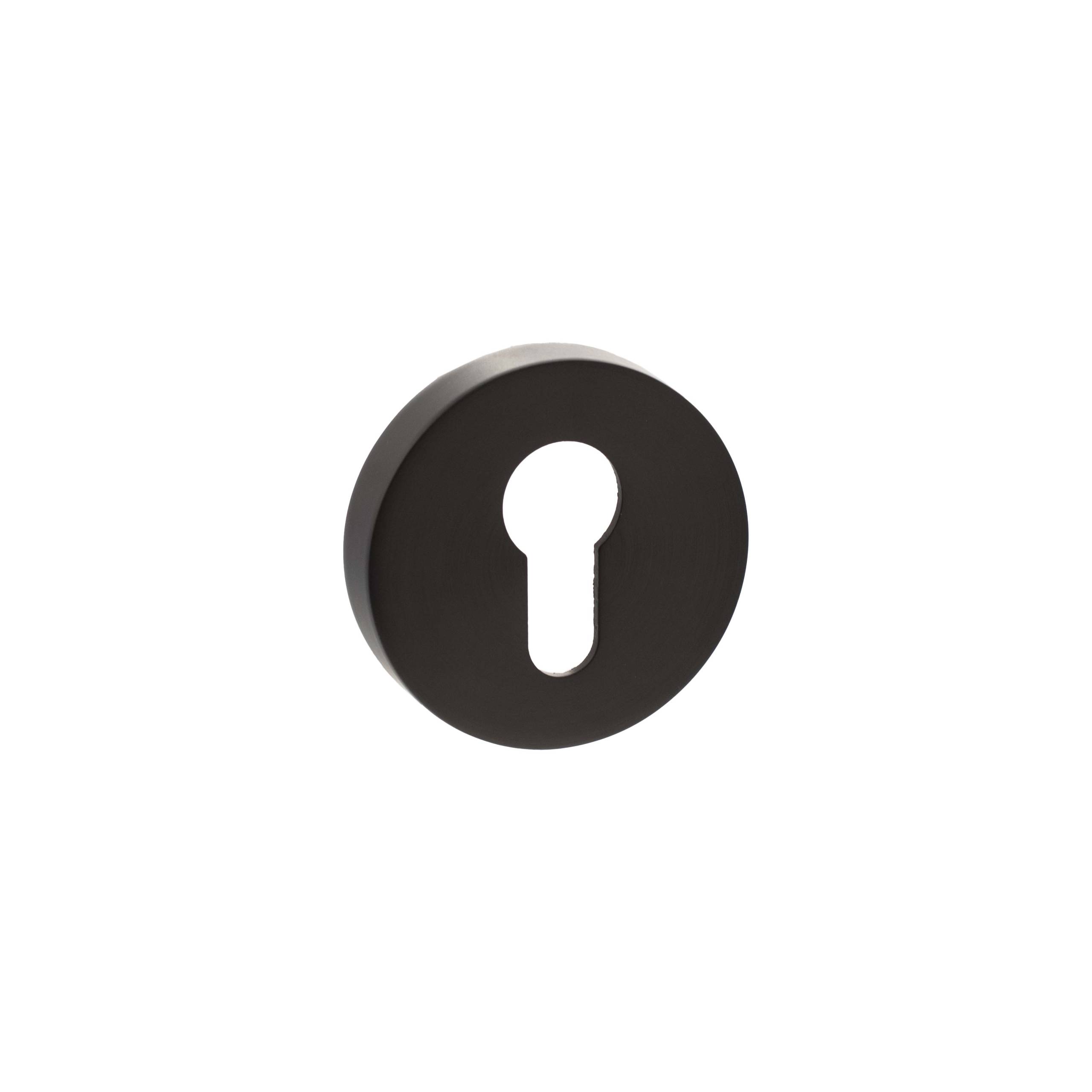 Senza Pari Euro Escutcheons on Round Rose - Urban Dark Bronze