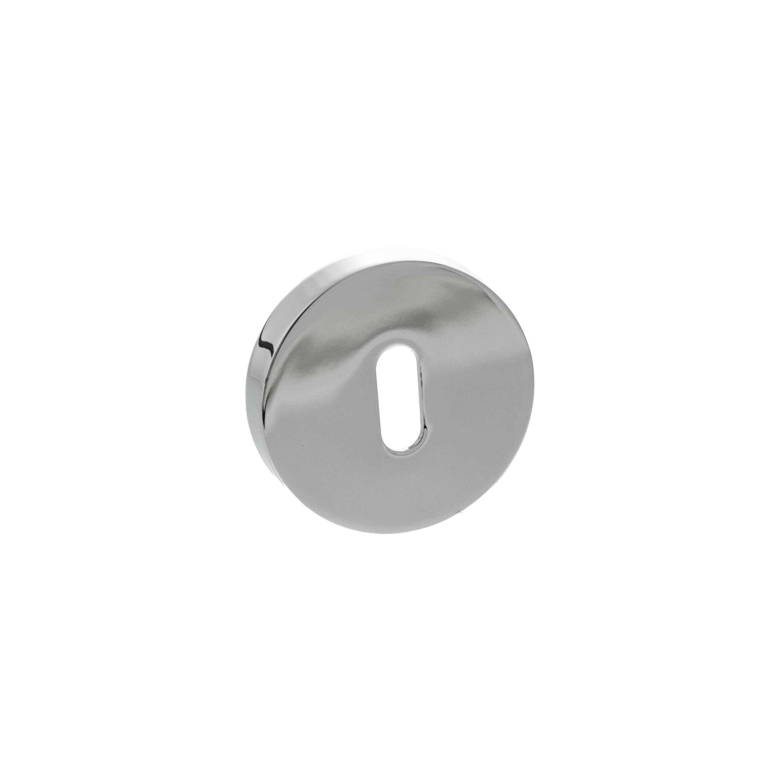 Senza Pari Key Escutcheons on Round Rose - Polished Chrome Plated