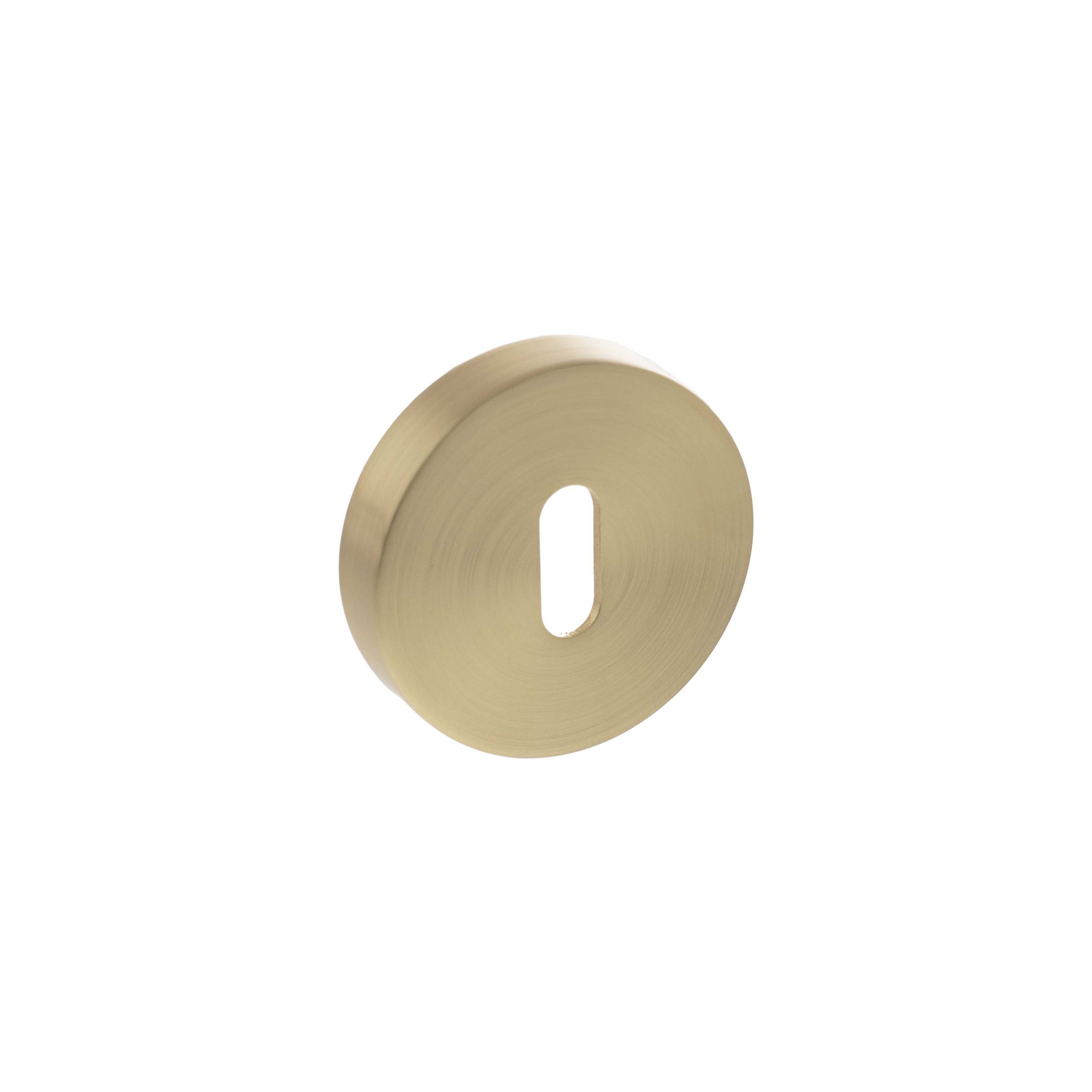 Senza Pari Key Escutcheons on Round Rose - Satin Brass