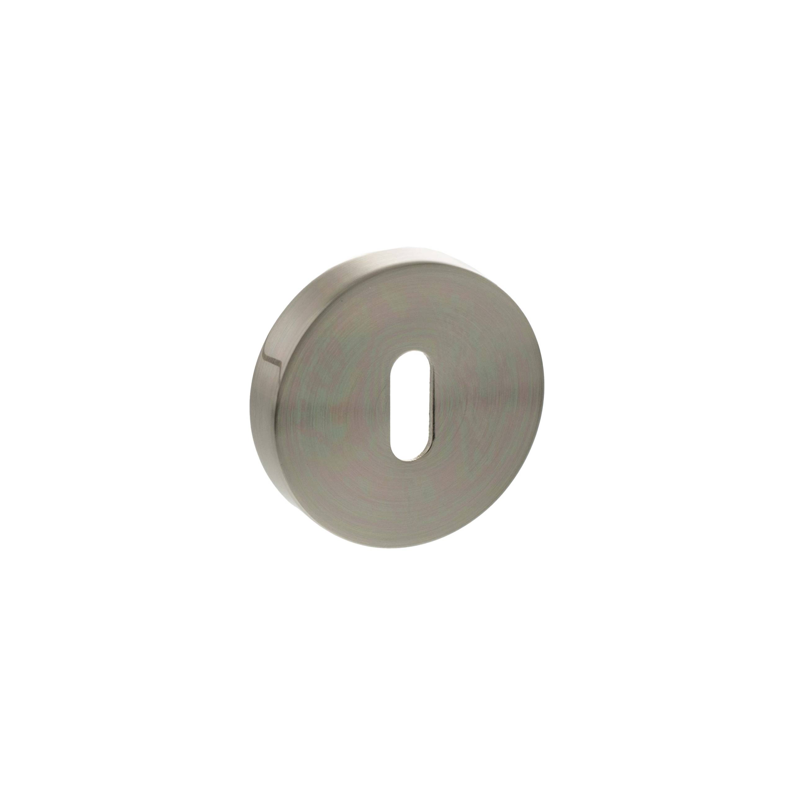 Senza Pari Key Escutcheons on Round Rose - Satin Nickel
