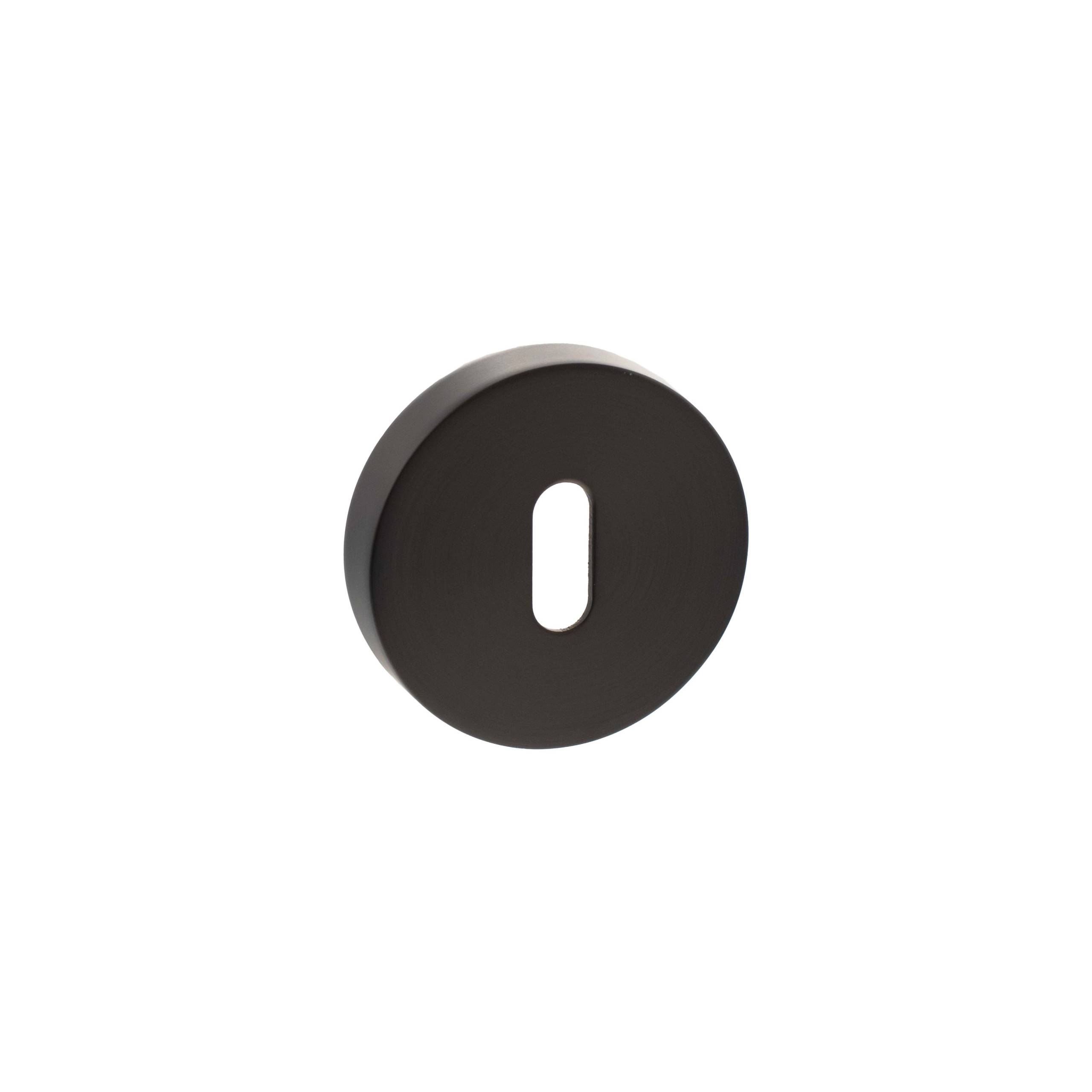 Senza Pari Key Escutcheons on Round Rose - Urban Dark Bronze