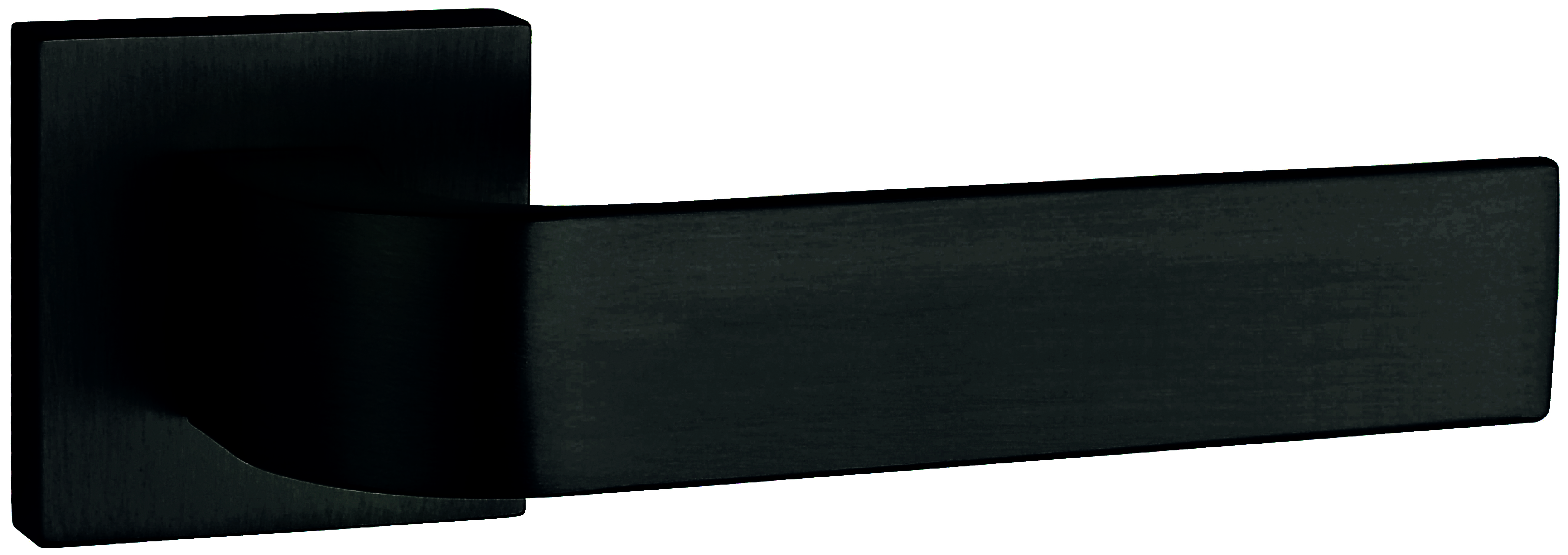 Tupai Rapido CurvaLine Turis Lever Door Handle on Square Rose - Pearl Black
