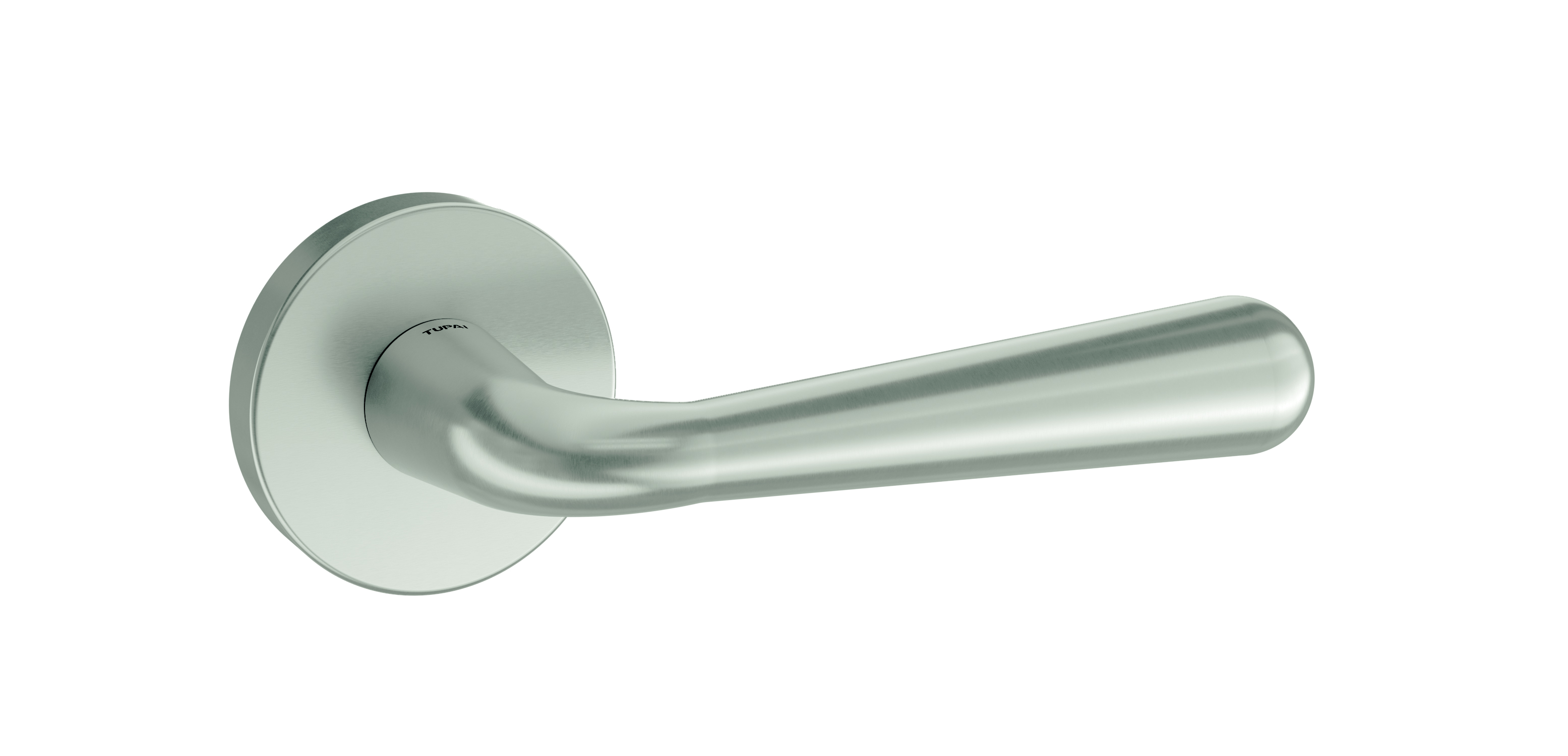 Tupai Rapido CurvaLine Adra Lever Door Handle on Round Rose - Pearl Nickel