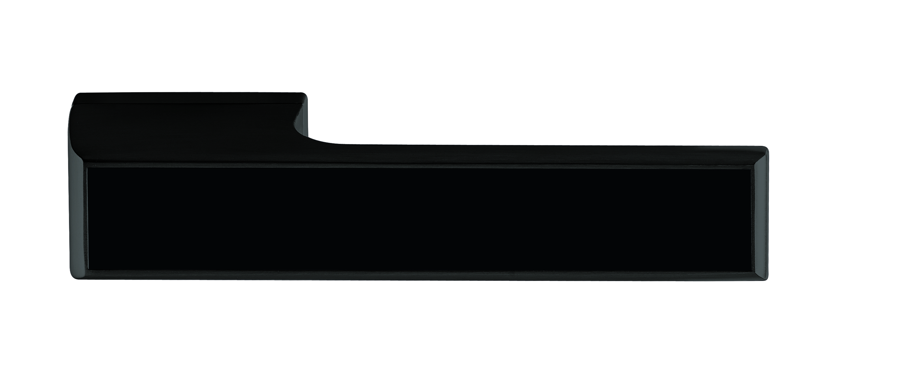 Tupai Rapido VersaLine Tobar Lever Door Handle on Long Rose - Matt Black Decorative Plate - Matt Black