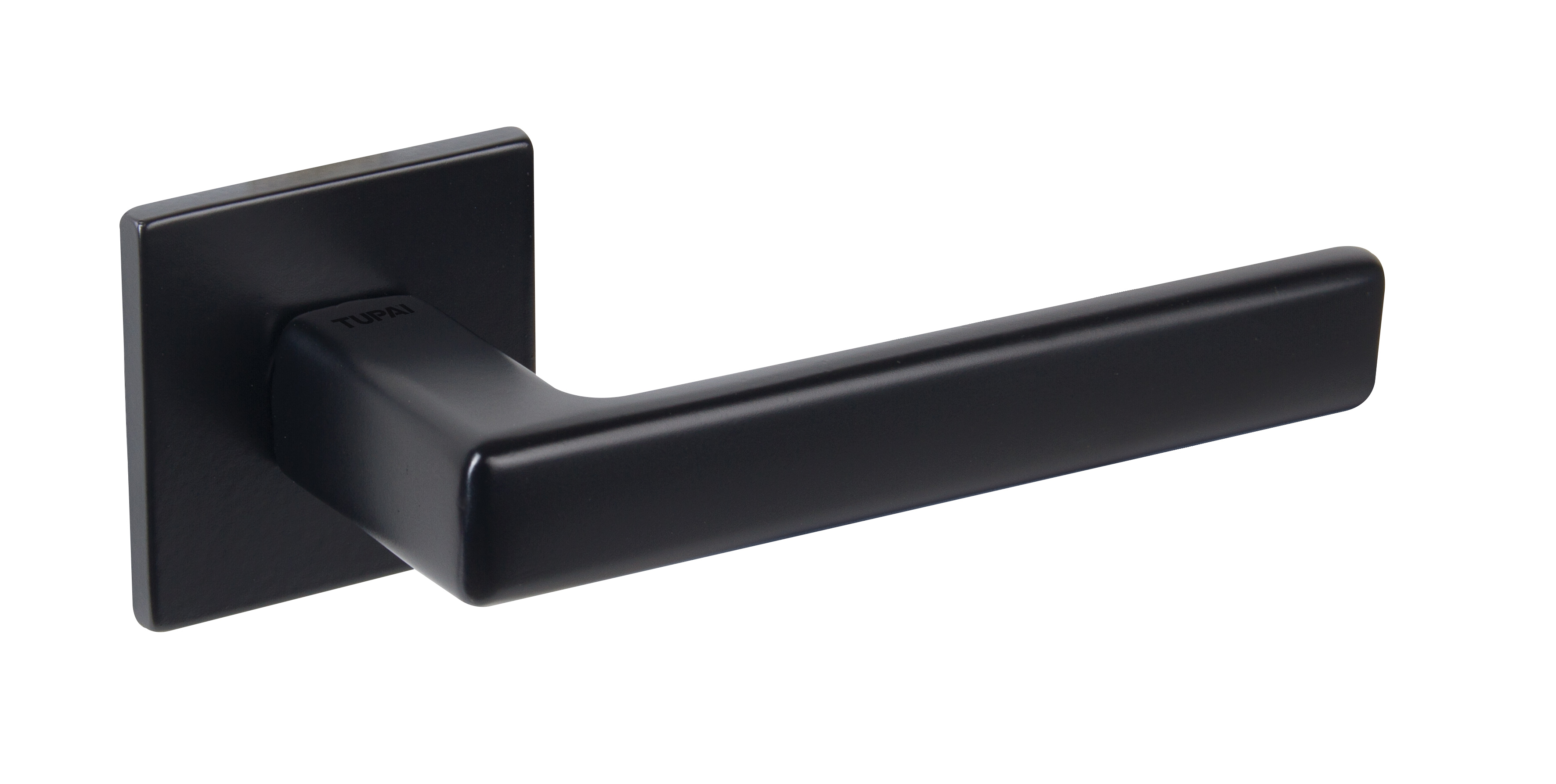 Tupai Rapido 5S Line Portel Lever Door Handle on 5mm Slimline Square Rose - Pearl Black