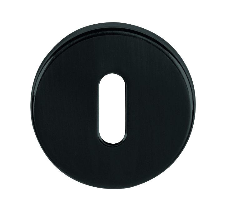 Tupai Rapido CurvaLine Key Escutcheons on Round Rose - Pearl Black