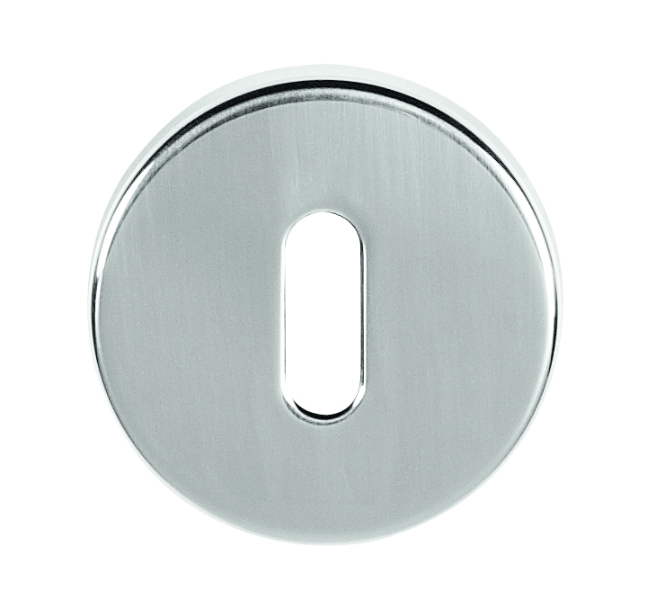 Tupai Rapido CurvaLine Key Escutcheons on Round Rose - Satin Chrome