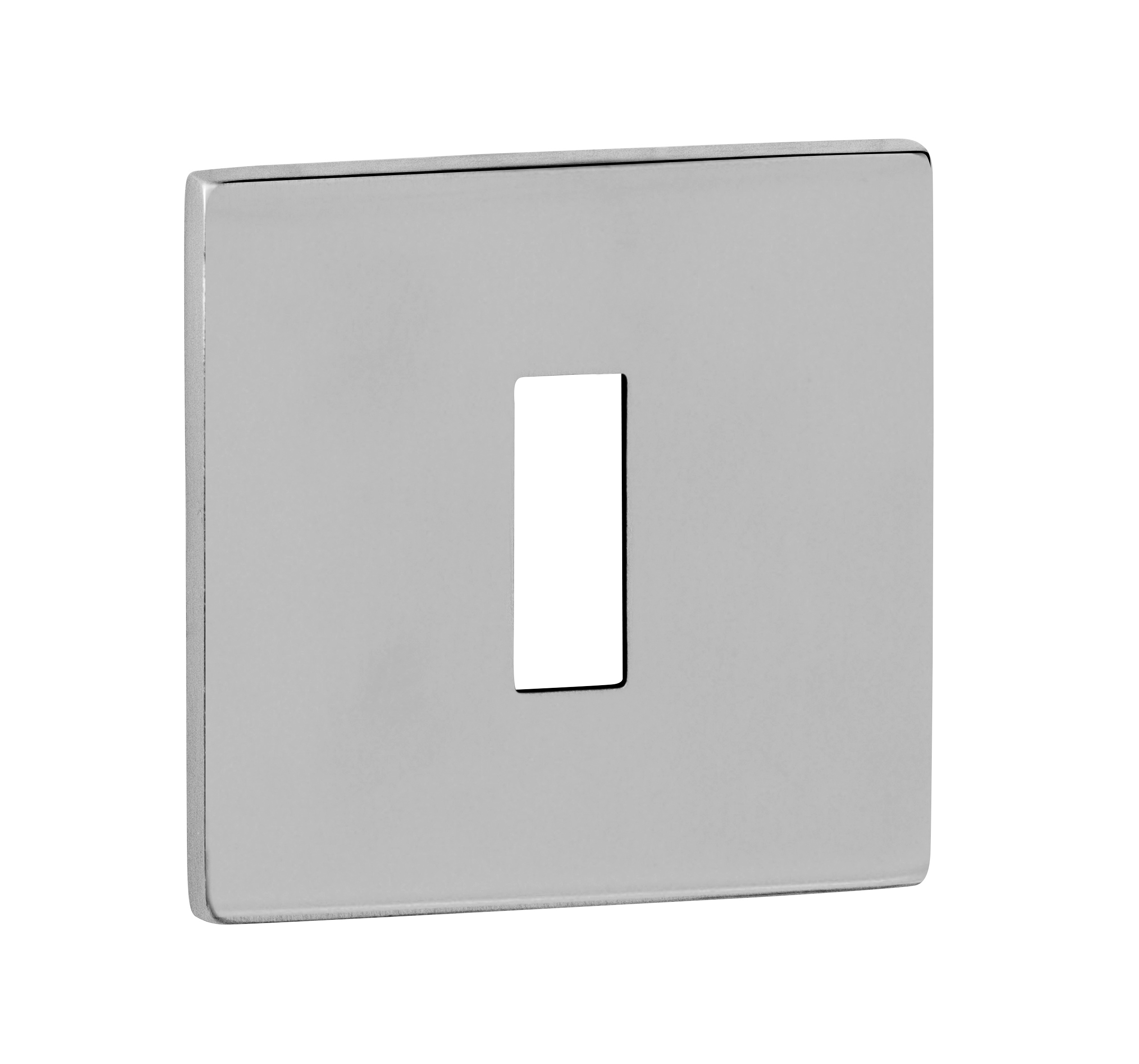 Tupai Rapido 5S Line Key Escutcheons on 5mm Slimline Square Rose - Bright Polished Chrome