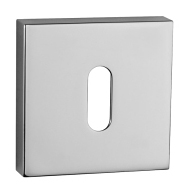 Tupai Rapido Curva/QuadraLine Key Escutcheons on Square Rose - Bright Polished Chrome