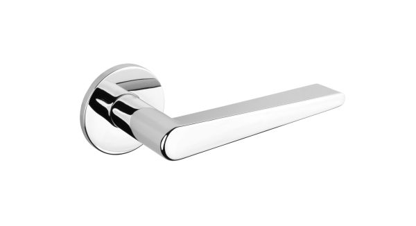 Tupai Exclusivo 5S Line Torrao Lever Door Handle on 5mm Slimline Round Rose - Bright Polished Chrome