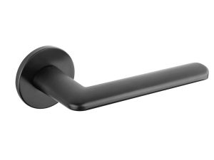 Tupai Exclusivo 5S Line Tavira Lever Door Handle on 5mm Slimline Round Rose - Pearl Black