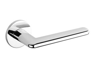 Tupai Exclusivo 5S Line Tavira Lever Door Handle on 5mm Slimline Round Rose - Bright Polished Chrome