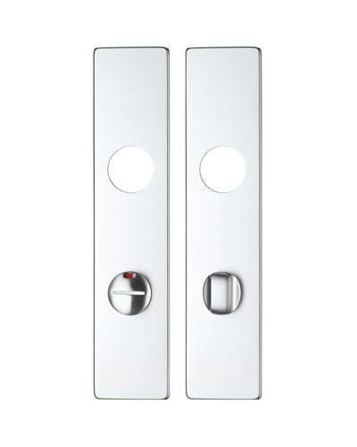 Spare Push on Bathroom Backplate for Aluminium including the Turn and release - 78mm Centres - Long Backplate