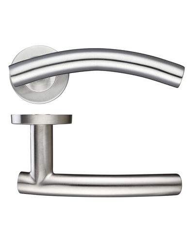 19mm Arched T-Bar Lever - Push On Rose - 52mm Dia - Grade 201