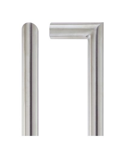 19mm Mitred Pull Handle - 150mm Centers - Grade 201 - Bolt Through Fixings