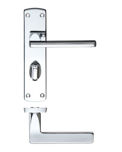 Leon lever on bathroom backplate