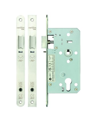 Din night latch - 72mm c/c - backset 55mm - radius