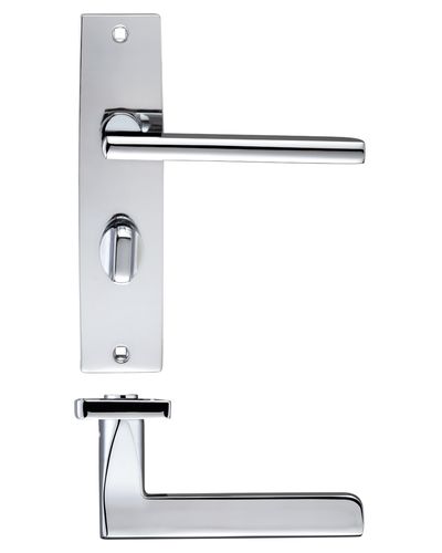 Venice lever on bathroom backplate