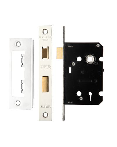 3 Lever Sashlock 2.5" - 57mm c/c - Keyed Alike with 32L - 57mm Centres, Square, Satin Stainless Steel Finish