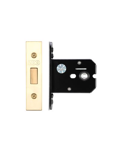 Flat Dead lock - 76mm C/W PVD Forend and Strike