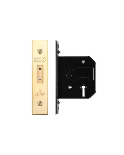 3 Lever Replacement Dead Lock - 64mm c/w PVD Forend and Strike