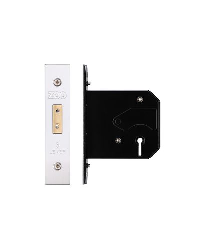 3 Lever Replacement Dead Lock - 76mm c/w Stainless Steel Forend and Strike - Keyed Alike 301